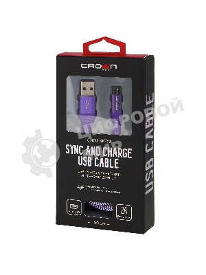 Кабель Crown USB - microUSB CMCU-3102M violet