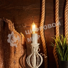 Лампа светодиодная филаментная Rexant Свеча на ветру CN37 7.5 Вт 600 Лм 2700K E14 диммируемая, прозрачная колба