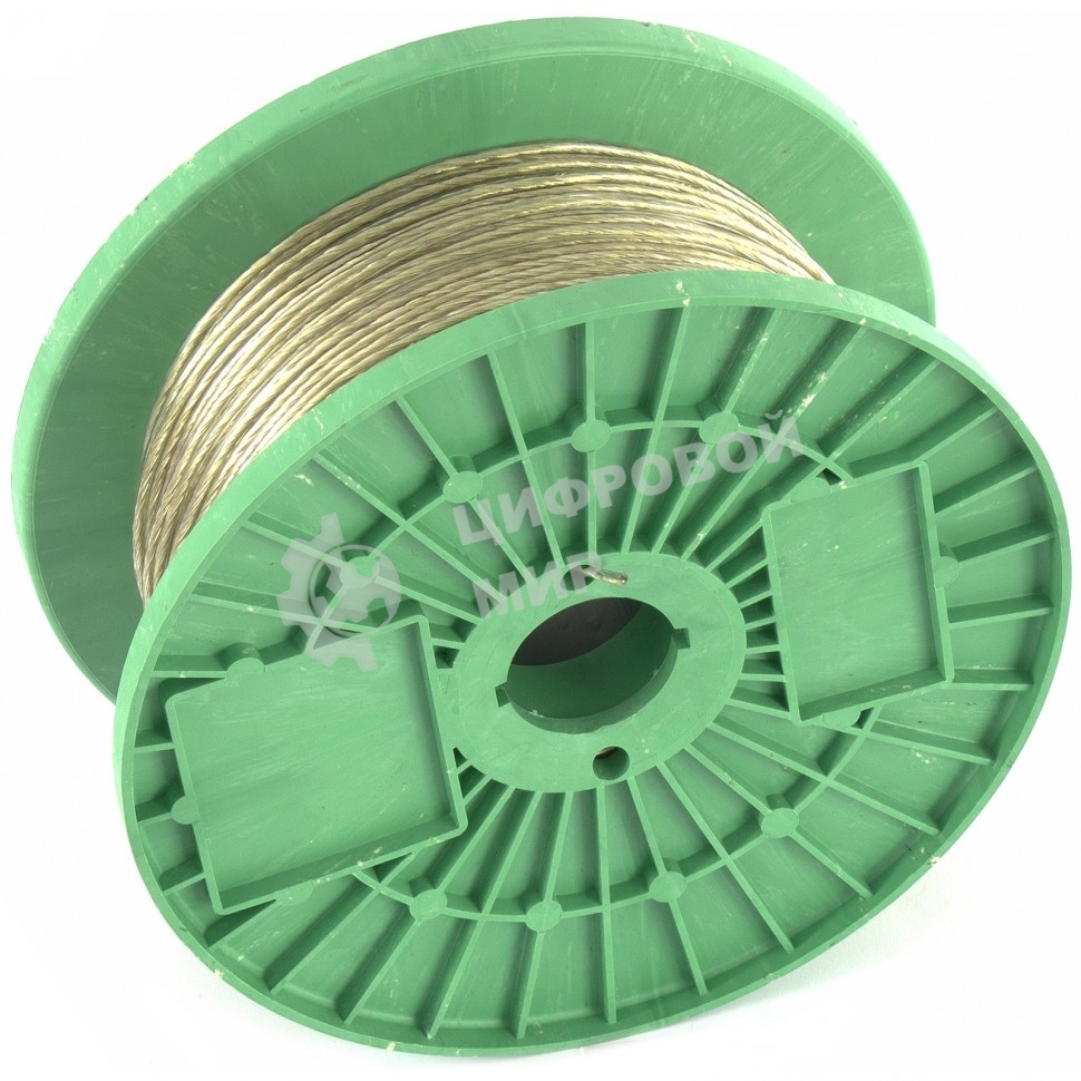 Трос металлополимерный прозрачный Сибртех ПР-2.5, (2,5мм толщина, катушка 200м.п.)