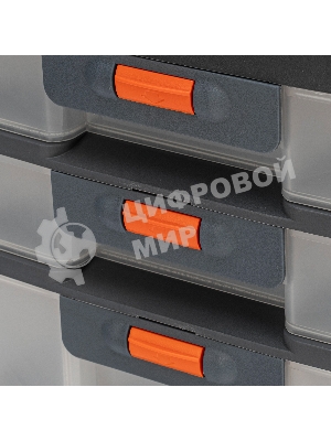 Органайзер Stels для хранения с выдвижными лотками 310х150х260мм, 4 секции, пластик