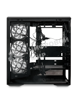 Компьютерный корпус без блока питания HSPD F711-TGbK-ARGB, Panoramic Full Tower, черный, TG, 0.7 SPCC, 4x120мм ARGB ATX, mATX, mITX 190/420/280мм 2x2.5