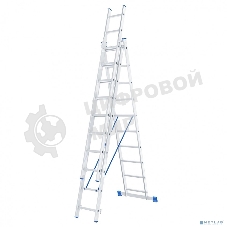 Лестница Сибртех, 3 х 10 ступеней, алюминиевая, трехсекционная