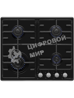 Газовая варочная панель Maunfeld EGHE.64.3STS-EB/G, 4 конфорки, эмалированная сталь, черный