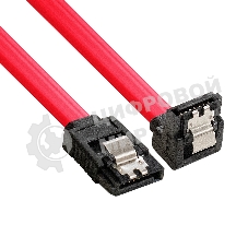 Кабель SATA ExeGate EX-CC-SATADATA90-0.5L (7pin/7pin, угловой разъем, металлические защелки, 0,5м)