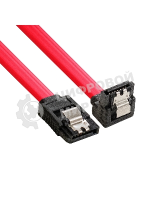 Кабель SATA ExeGate EX-CC-SATADATA90-0.5L (7pin/7pin, угловой разъем, металлические защелки, 0,5м)