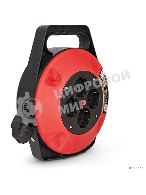 Удлинитель на катушке ExeGate EX286337RUS Master ECS-1-1.5B (4 евророзетки с заземлением, 10 м, защита от детей, защита от перегрузки, 3х1,5 мм2, 15А/3.3 кВт)