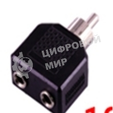 Разетвитель RCA (тюльпан) папа на 2 miniJack мама 1 канал