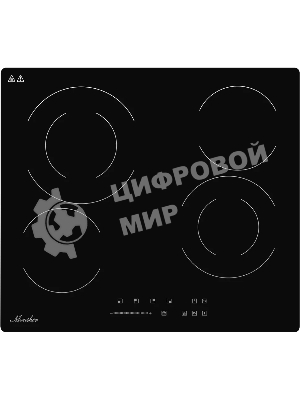 Встраиваемая варочная панель MHE 6022 электрическая, 60 см, 4 конфорки, черный