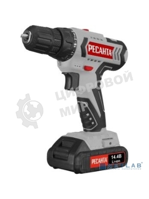 Дрель-шуруповерт Ресанта ДА-14-2Л, 14,4 В, 2 Ач, 45 Нм, щеточный