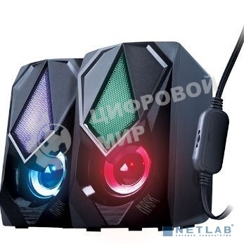 Акустическая система 2.0 Qumo Mask AS004, 10 ВТ, объемное звучание, RGb подсветка