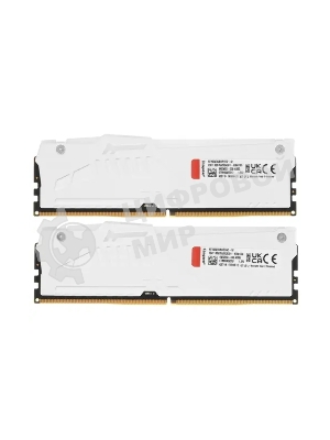 Оперативная память Kingston Fury Beast, DDR5, 32Gb (2x16Gb), 6000MHz, CL36, DIMM, с радиаторами, RGB, белый