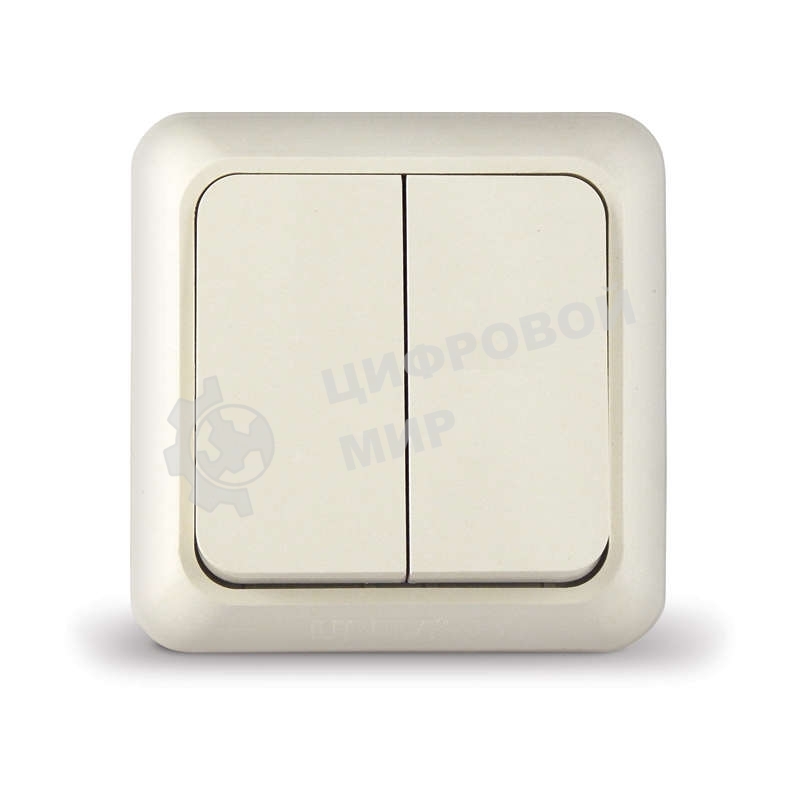 Выключатель 2-кл. ОП Олимп 10А IP20 беж. Universal Б-О0023