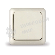Выключатель 2-кл. ОП Олимп 10А IP20 беж. Universal Б-О0023