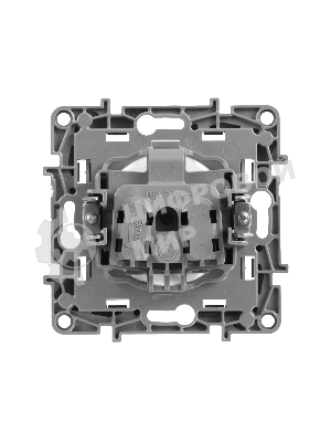 Розетка 2К на винтах, защ. шт., алюминий ETIKA 