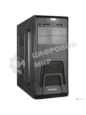 Компьютерный корпус Miditower ExeGate CP-603 Black, ATX, (без БП), 2хUSB+2хUSB 3.0, Audio