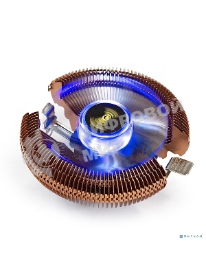 Кулер для процессора ExeGate Wizard EE91-Cu.BLUE бронзовый, 90 мм, алюминий/медь, 2200 об/мин, 22 дБ, 3 pin, 80 Вт, 45 мм