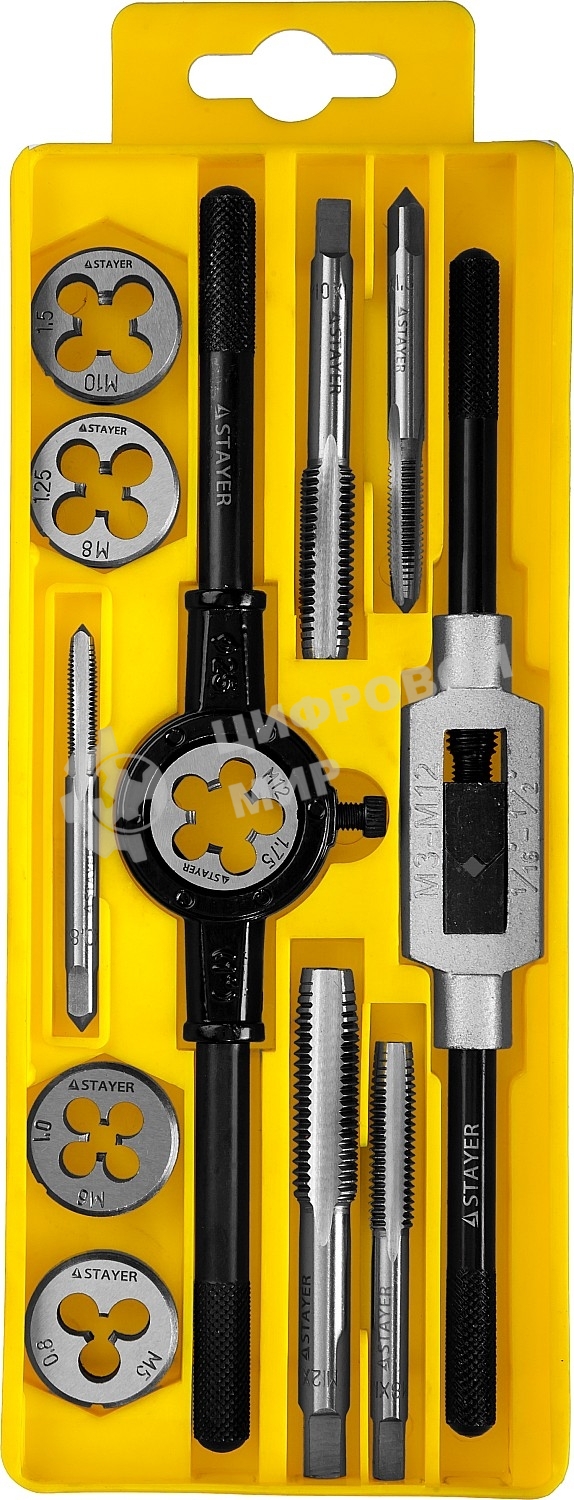 Набор метчиков и плашек Stayer 28012-H12_z01 12 предметов (жесткий кейс)