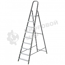 Стремянка Сибртех, 9 ступеней, стальной профиль, алюминиевые ступени