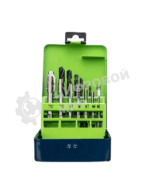 Набор сверл Сибртех (2,5-10,2), метчиков(М3-М12), 15 предметов