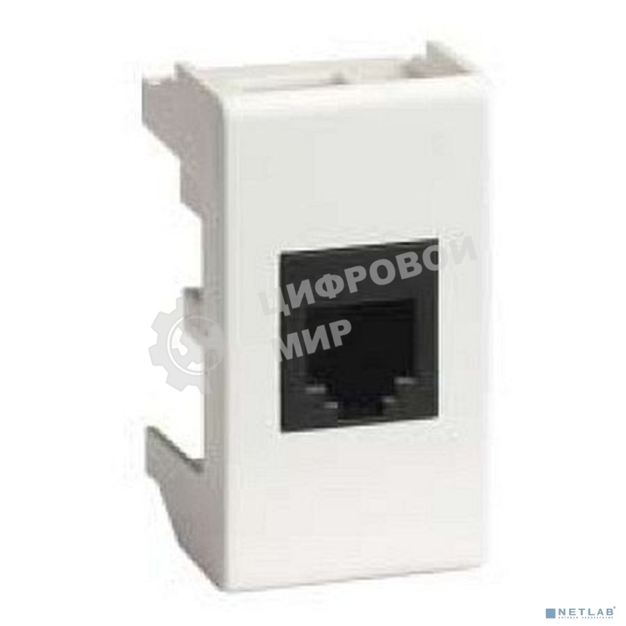 Компьютерная розетка Viva RJ-45 кат.5Е, неэкранированная (8P8C, Hyperline, Dual IDC), белая, 1 модуль