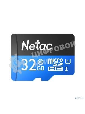 Флеш карта microSDHC 32Gb Netac P500 NT02P500STN-032G-R (с SD адаптером) 80Mb/s