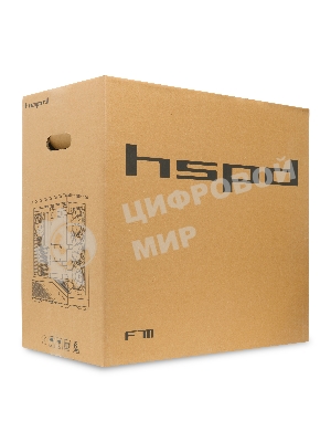 Компьютерный корпус без блока питания HSPD F711-TGbK-ARGB, Panoramic Full Tower, черный, TG, 0.7 SPCC, 4x120мм ARGB ATX, mATX, mITX 190/420/280мм 2x2.5