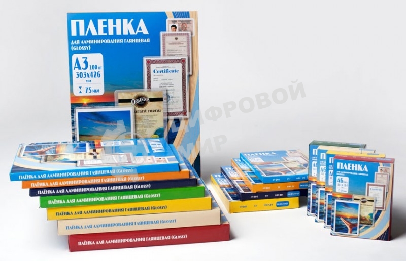 Пленка для ламинирования Office Kit 60мкм A4 (100 шт) глянцевая216x303 мм PLP100123