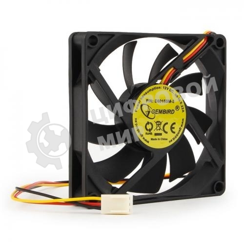 Вентилятор для корпуса Gembird черный, 80 мм, 2600 об/мин, 27 дБ, 3 pin