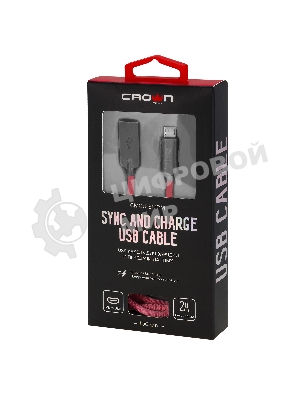Кабель Crown USB - microUSB CMCU-3132M red