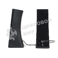 Акустическая система 2.0 Gembird SPK-500, черный, 6 Вт, рег. громкости, разъем для наушников, питание от сети