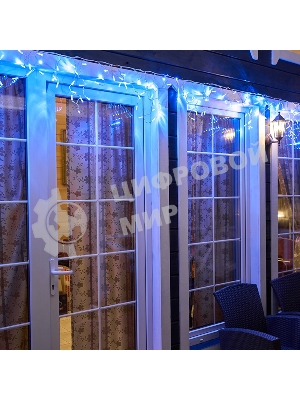 Гирлянда Neon-night Айсикл (бахрома) светодиодный, 4,8 х 0,6 м, белый провод, 230 В, диоды синие, 176 LED