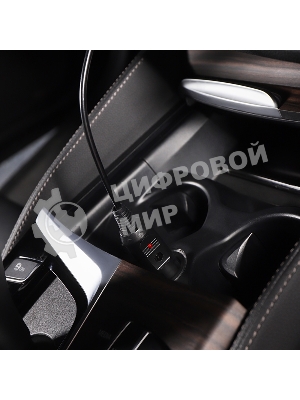 Автозарядка с индикатором Rexant (разъем 2.5х5.5) (АЗУ) шнур спираль 1.5 м