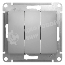 Механизм выключателя 3-кл. СП Glossa 10А IP20 10AX алюм. SchE GSL000331