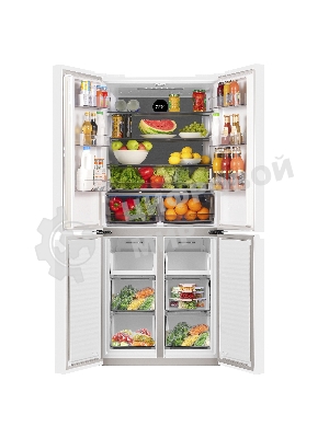 Холодильник Maunfeld MFF183NFWE белый трехкамерный инвертор 270/135л морозилка снизу, Total NoFrost, Side by Side