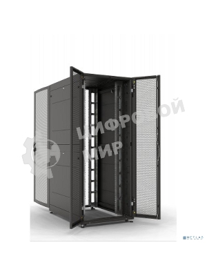 Шкаф серверный ЦМО ПРОФ напольный 48U (800 х 1000) двери двойные перф. 2 шт., черный, в сборе ШТК-СП-48.8.10-88АА-9005