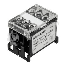 Блок зажимов клеммный Rexant БЗД 3х-полюсный 2,5 мм2 20A на DIN-рейку