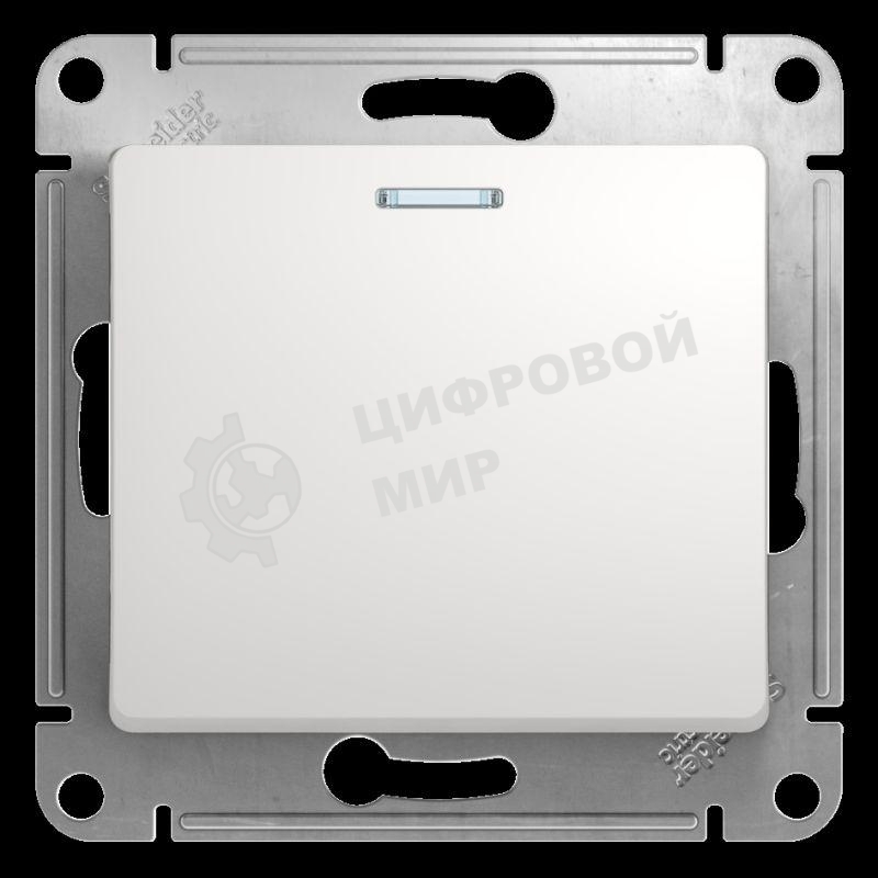 Механизм переключателя 1-кл. СП Glossa сх. 6а 10AX с подсветкой бел. SchE GSL000163