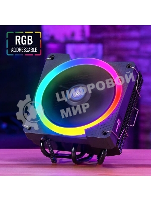 Кулер для процессора AeroCool/Formula Cylon 3H черный, 120 мм, алюминий, 1800 об/мин, 24.3 дБ, 4 pin, 125 Вт, 98 мм