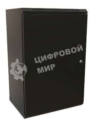 Шкаф коммутационный WRline (WR-TW-2245-SR-RAL9004) настенный 22U 600x450 мм пер. дв. металл 2 бок. пан. 60 кг черный 370 мм 1086 мм IP20 сталь