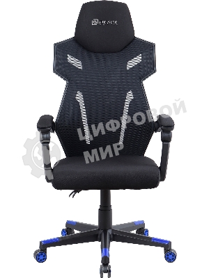 Кресло игровое Оклик 111G черный/синий сиденье черный сетка/ткань с подголов. крестов. пластик черный