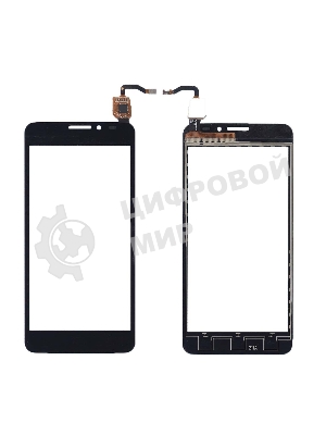 Сенсорное стекло (тачскрин) для Alcatel One Touch Idol X+ 6043D черное