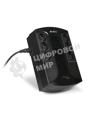 Источник бесперебойного питания SVEN UP-L1000E 1000VA/500W (6 розеток: 3х UPS/сетевой фильтр+3 x сетевой фильтр)