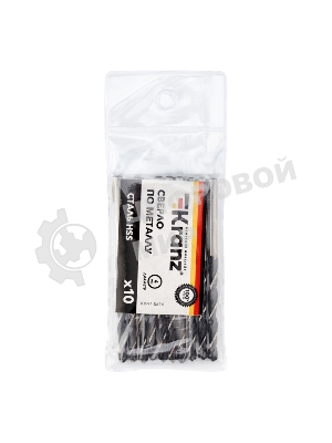 Сверло по металлу Kranz 4,0х75х43 мм HSS (10 шт. в упаковке) DIN 338