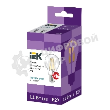 Лампа cветодиодная LED A60 шар прозр. IEK LLF-A60-11-230-40-E27-CL 11Вт 230В 4000К E27 серия 360°