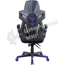 Кресло игровое Оклик 111G черный/синий сиденье черный сетка/ткань с подголов. крестов. пластик черный