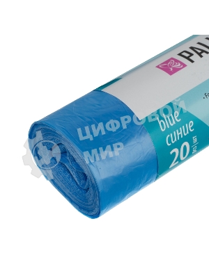 Пакеты для мусора Palisad Home с завязками 60 л x 20 шт. синие