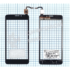 Сенсорное стекло (тачскрин) для Alcatel One Touch Idol X+ 6043D черное