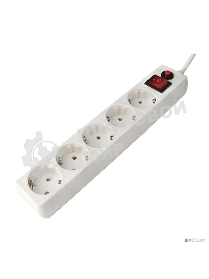 Сетевой фильтр Гарнизон EHLW-1 10А 1.8 м 5 розеток белый (21214)