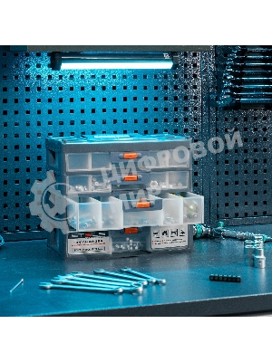 Органайзер Stels для хранения с выдвижными лотками 310х150х260мм, 4 секции, пластик