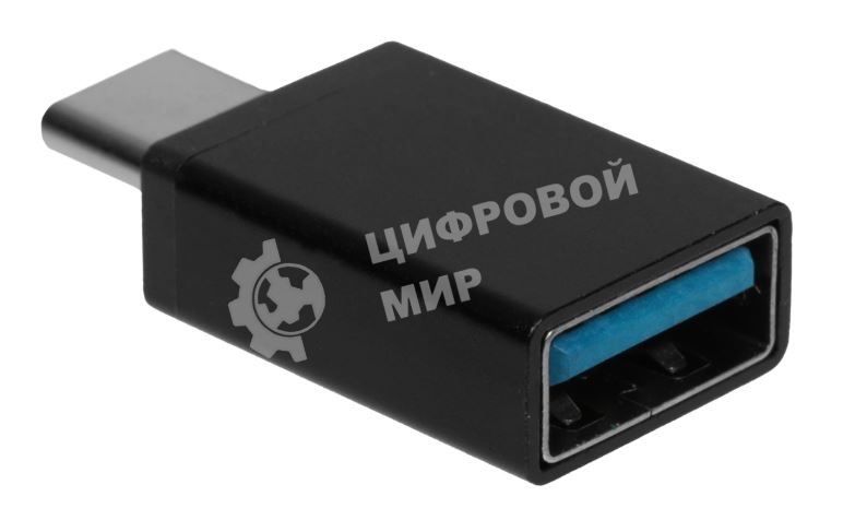 Переходник GoPower Type-C (m)-USB (f) 2.0 черный Premium Zip-Lock c подвесом (1/500)